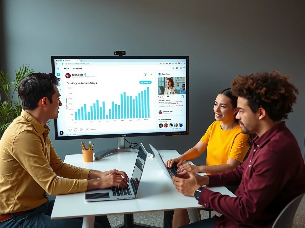 Team collaborating on digital marketing strategy