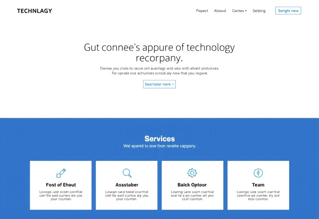 Náhled projektu firemního webu pro technologickou firmu