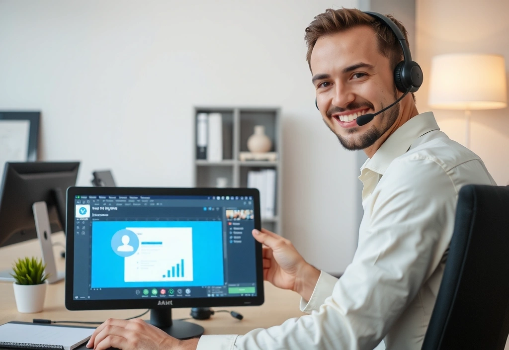 IT support team providing assistance to a client